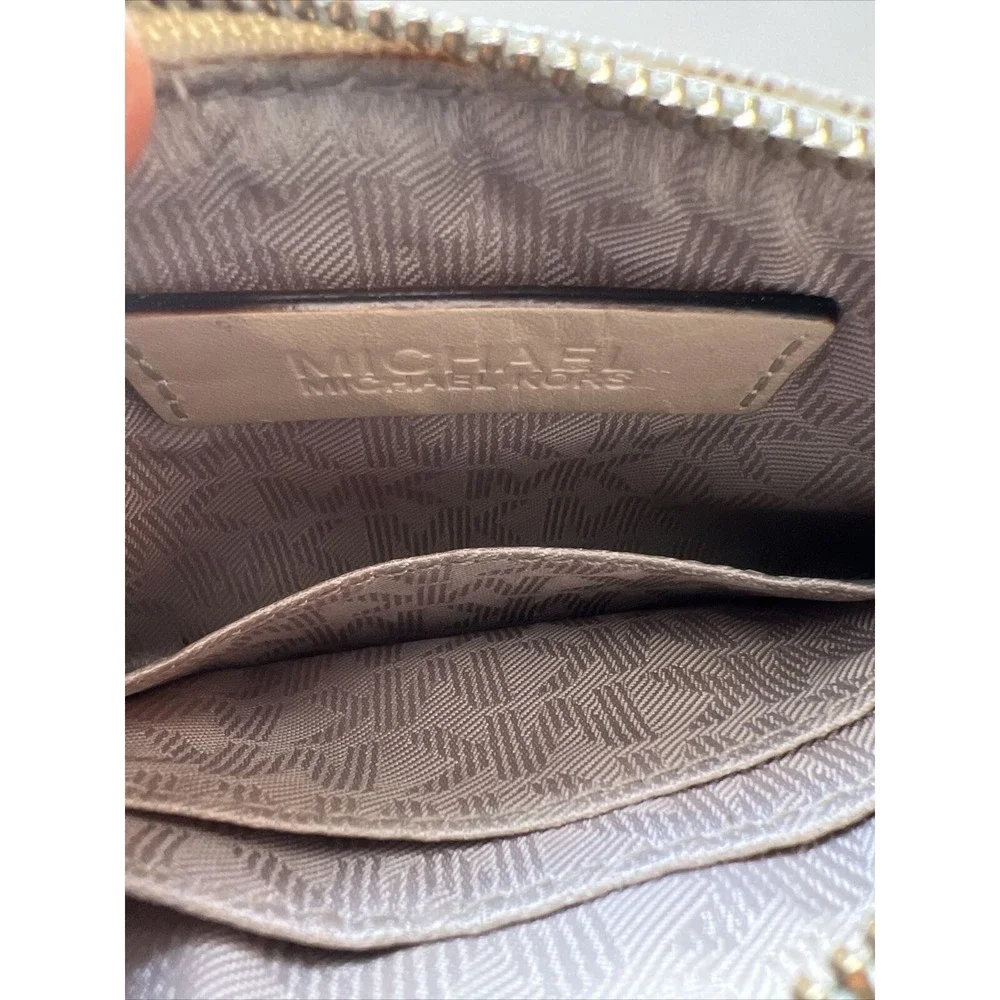 Michael Kors Wristlet Tan/Beige AV-1410  32T3GJSW1B‎ Ivory MK Signature Leather